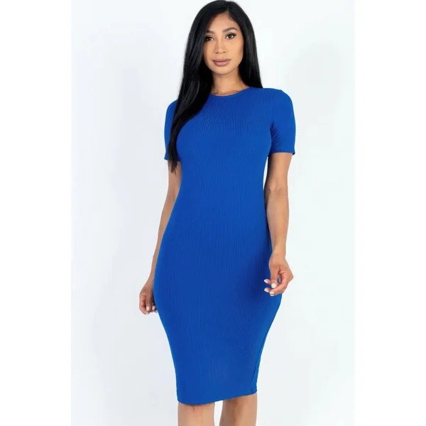 Ribbed Bodycon Midi Dress