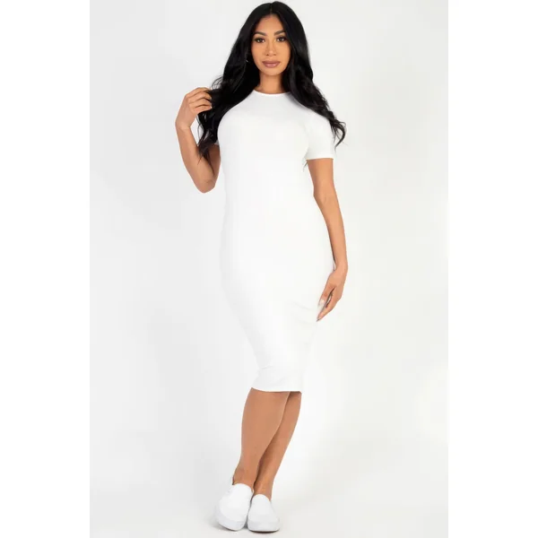Ribbed Bodycon Midi Dress