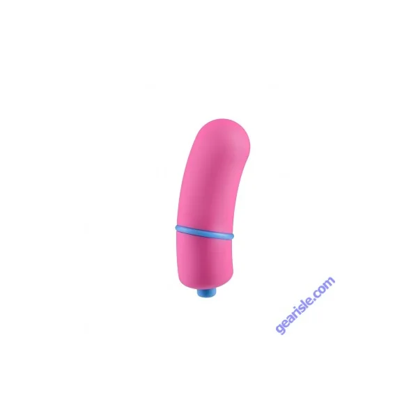 Rock Candy Jellybean Blue Curved Extra Large Bullet Pink Vibrator
