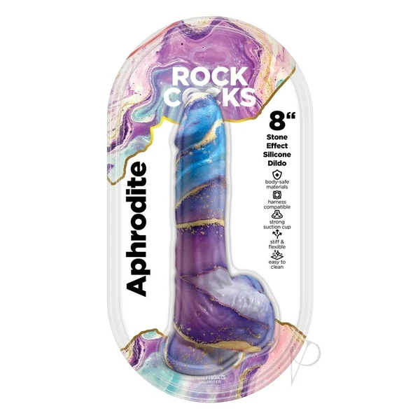 Rock Cocks Aphrodite Silicone Dildo 8in - Multicolor