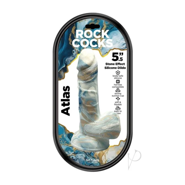Rock Cocks Atlas Silicone Dildo 5.5in - Multicolor
