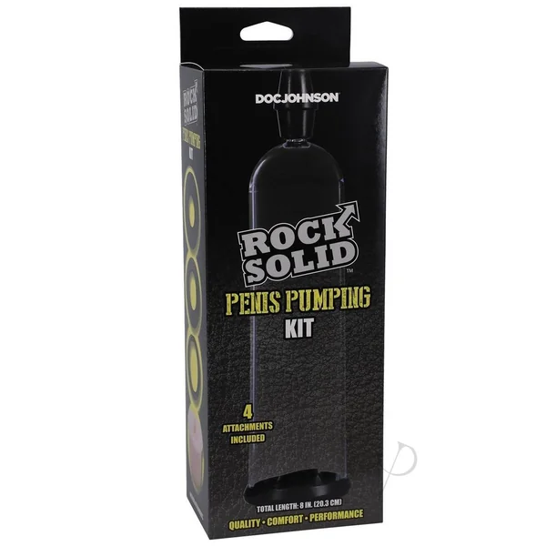 Rock Solid Penis Pumping Kit - Black/Clear