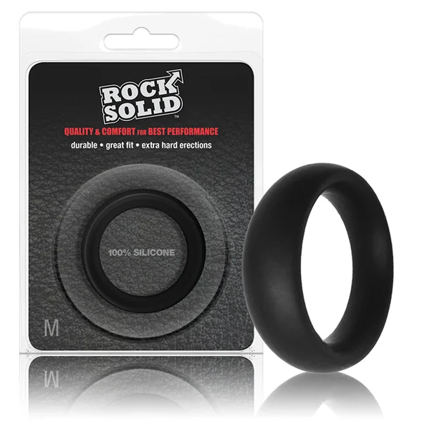 Rock Solid Silicone Black C Ring, Medium (1 7/8in) In A Clamshell