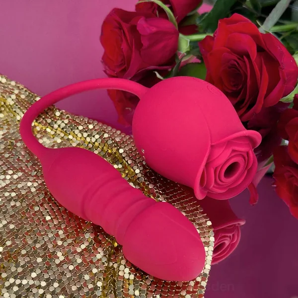 Rosebud thruster Dual rose vibrator