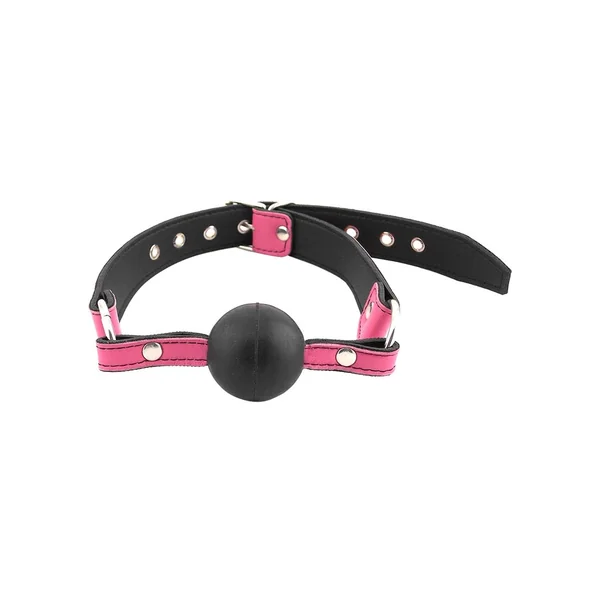 Rouge Adjustable Leather Ball Gag Pink