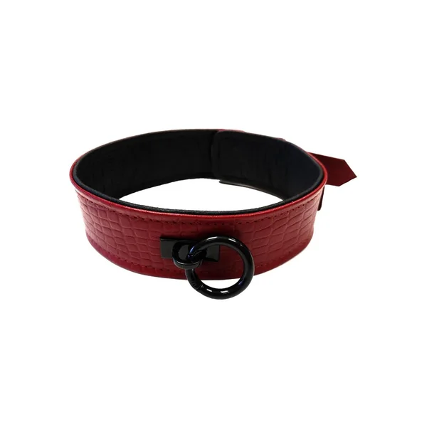 Rouge Anaconda Leather Adjustable Collar 1 Ring