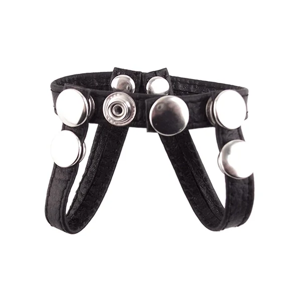 Rouge Arab Strap Leather Adjustable Cock Strap Black