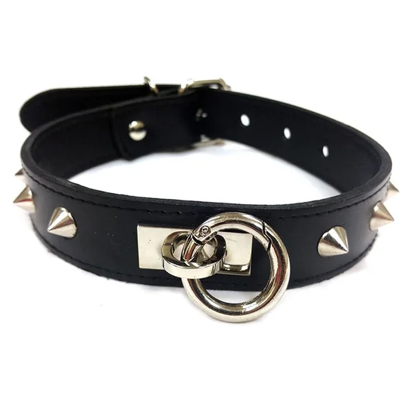 Rouge Garments Leather O-Ring Studded Collar