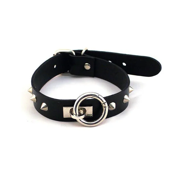 Rouge Garments ORing Thin Studded Collar Black