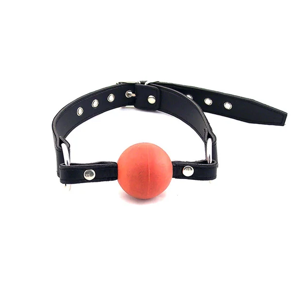 Rouge Leather Ball Gag with Red Ball