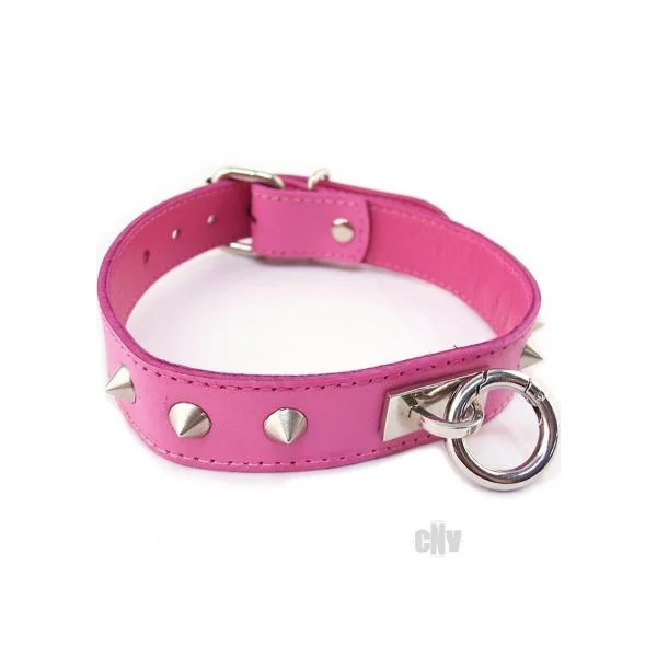 Rouge O Ring Studded Collar Pink