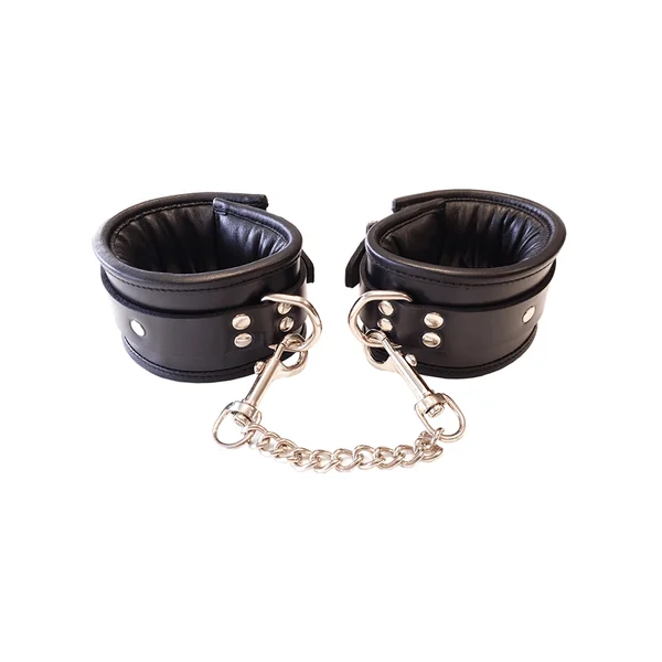Rouge Padded Leather Ankle Cuffs