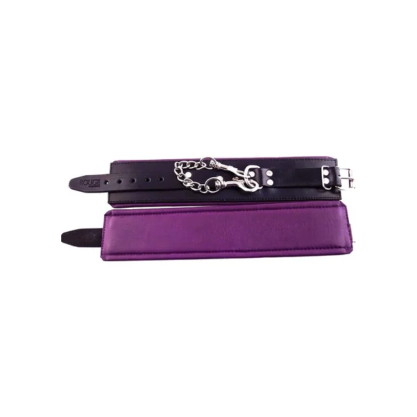 Rouge Padded Leather Ankle Cuffs Black And Purple