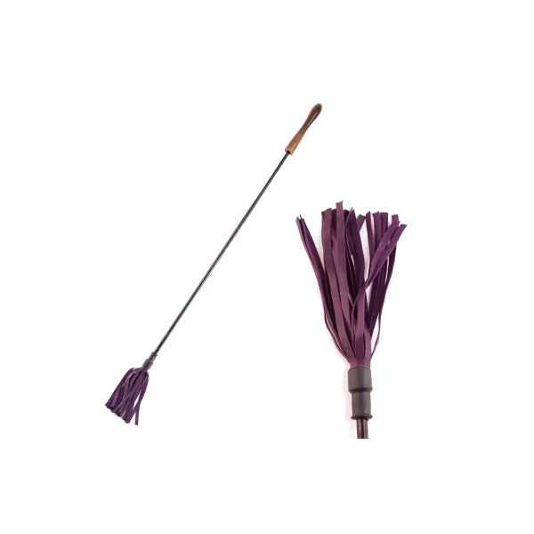 Rouge Riding Crop with Rounded Wooden Handle, Purple