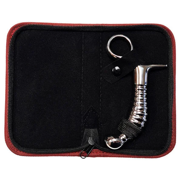 Rouge Stainless Steel Ribbed Anal Plug with Handle