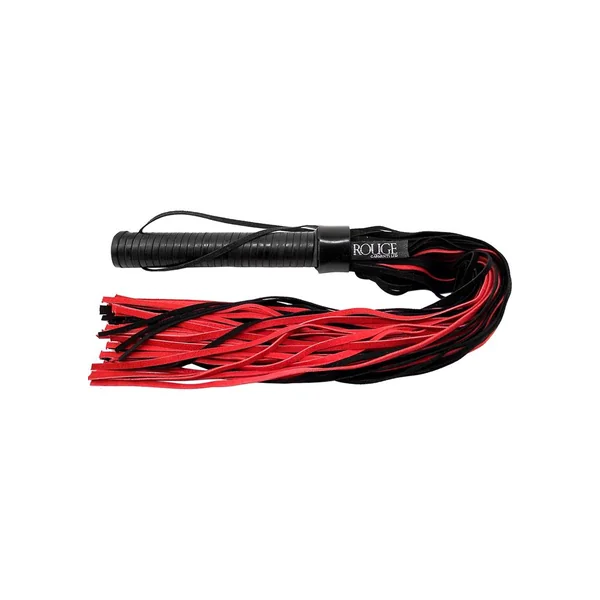 Rouge Suede Flogger with Leather Handle – Black and Red