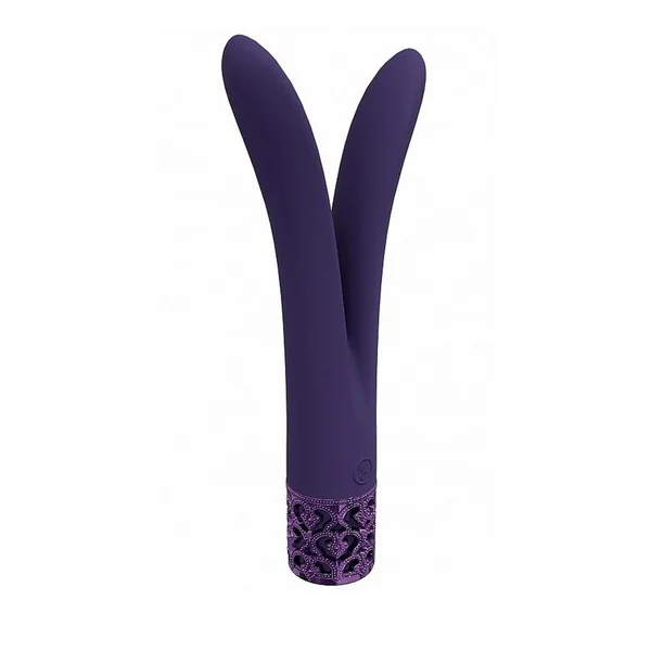 Royal Gems Dueling Queens Rechargeable Silicone Vibrator – Purple