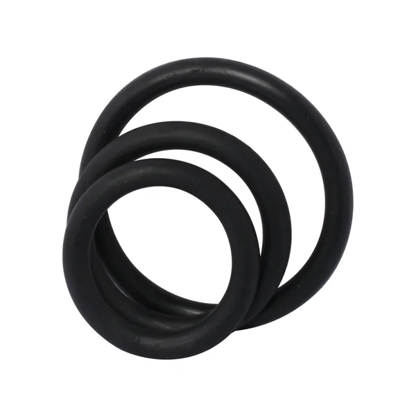 Rubber Cock Rings 3 Piece Set Black
