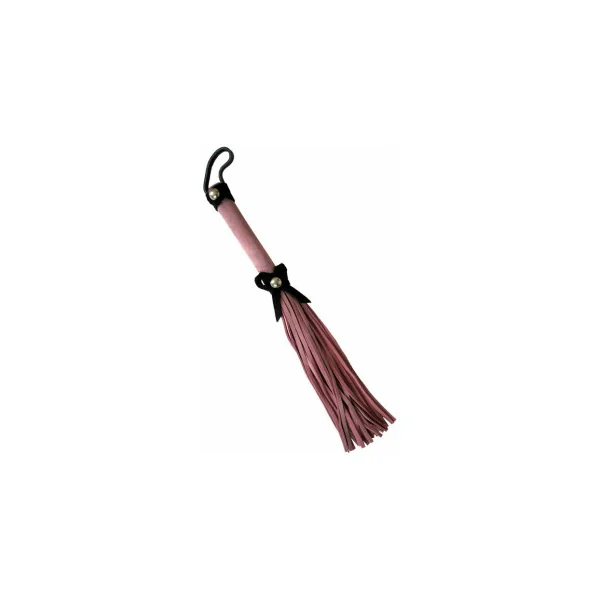 Ruff Doggie Style Love Knot Mini Flogger, Pink with Black Bow