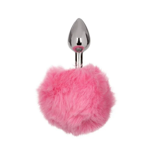 Running Wild Faux Fur Bunny Tail and Metallic Anal Plug – Pink