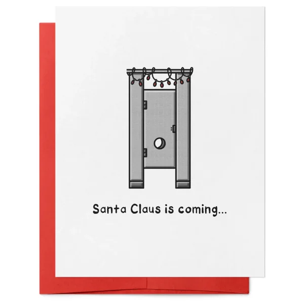 Santa Claus is Coming Holiday Greeting Card
