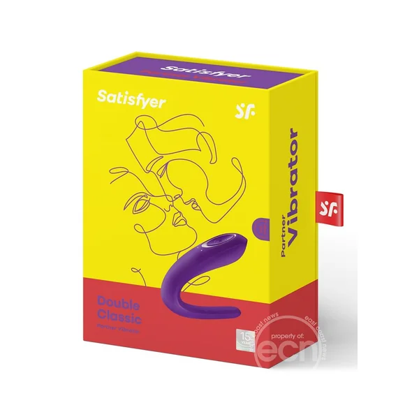 Satisfyer Double Classic Silicone USB Rechargeable Couples Vibe Purple