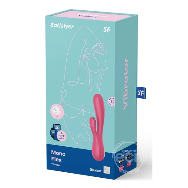 Satisfyer Mono Flex Rechargeable Silicone Rabbit Vibrator - Red