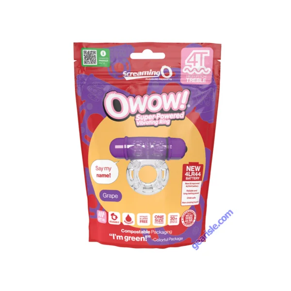 Screaming O 4T OWow Vibrating Grape Bullet Cock Ring 5 Speeds
