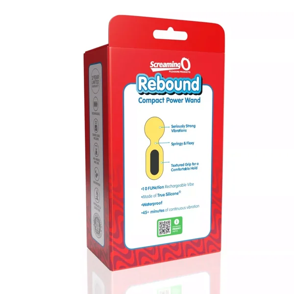 Screaming O Rebound Silicone Mini Wand Vibrator Yellow