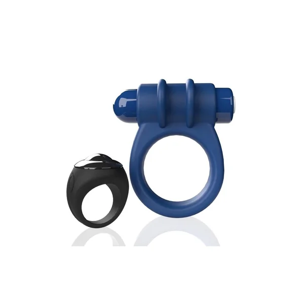 Screaming O Switch Remote Controlled Silicone Rechargeable Vibrating Ring – Blue