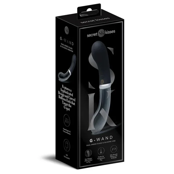 Secret Kisses Glass & Silicone G-Spot Wand