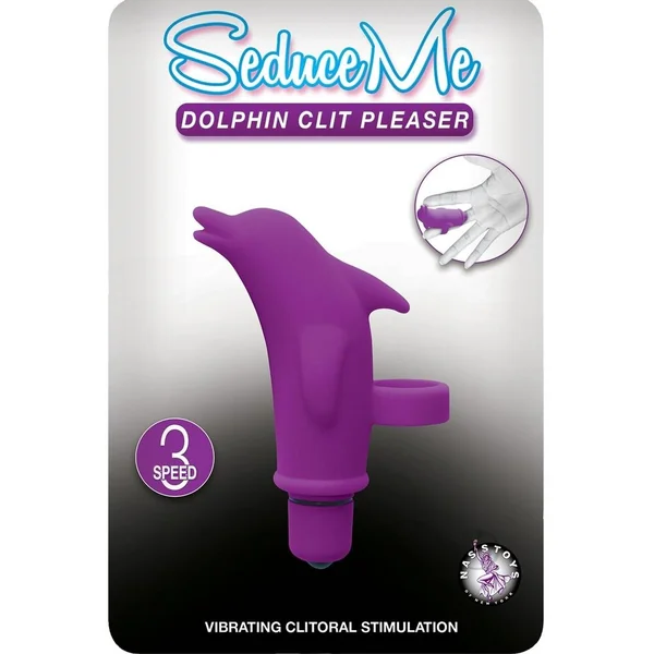 Seduce Me Dolphin Clit Pleasure Silicone Finger Vibrator - Purple