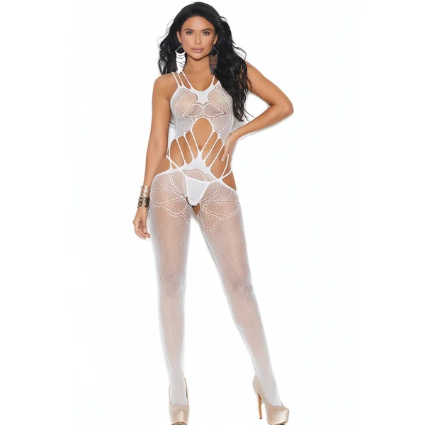 Seductive Crochet Suspender Bodystocking