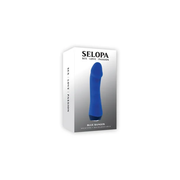 Selopa Blue Banger Rechargeable Silicone Vibrator, Blue