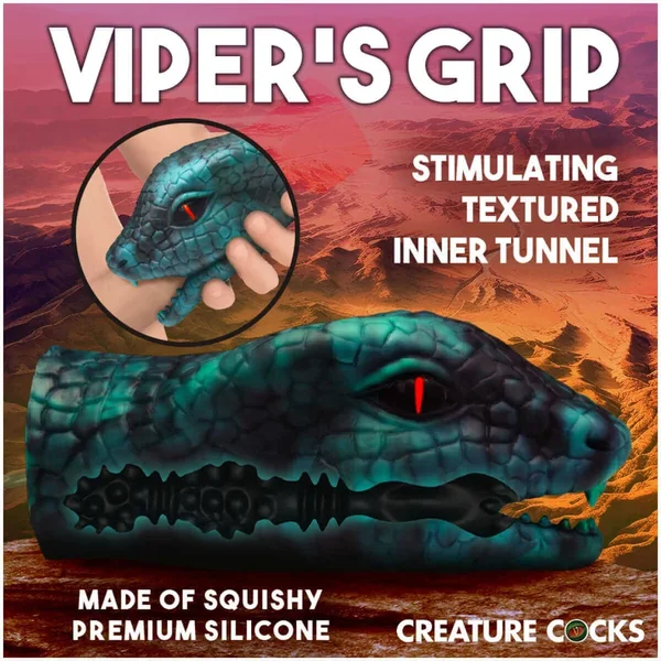 Serpentine Stroker Silicone Masturbator – Green