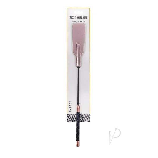 Sex and Mischief Brat Crop - Rose Gold/Black