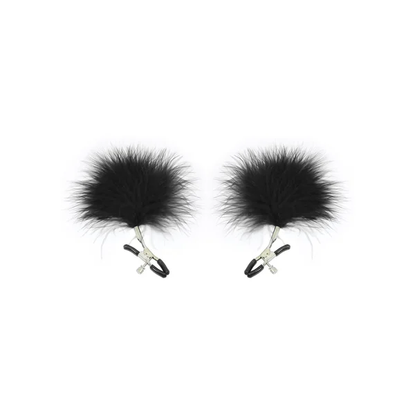 Sex and Mischief Feathered Nipple Clamps – Black