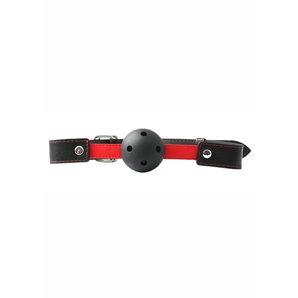 Sex and Mischief Hush Ball Gag Adjustable Strap – Black/Red
