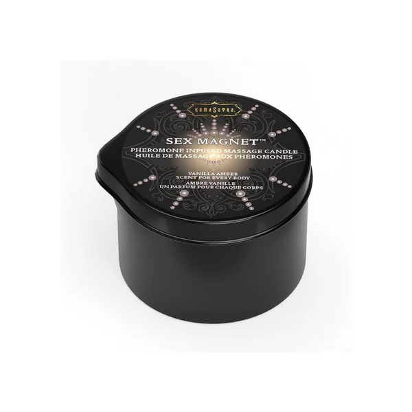 Sex Magnet Pheromone Massage Candle with Pour Spout - Small - Vanilla/Amber