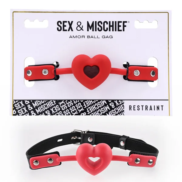 Sex & Mischief Amor Ball Gag - Adjustable Heart Gag