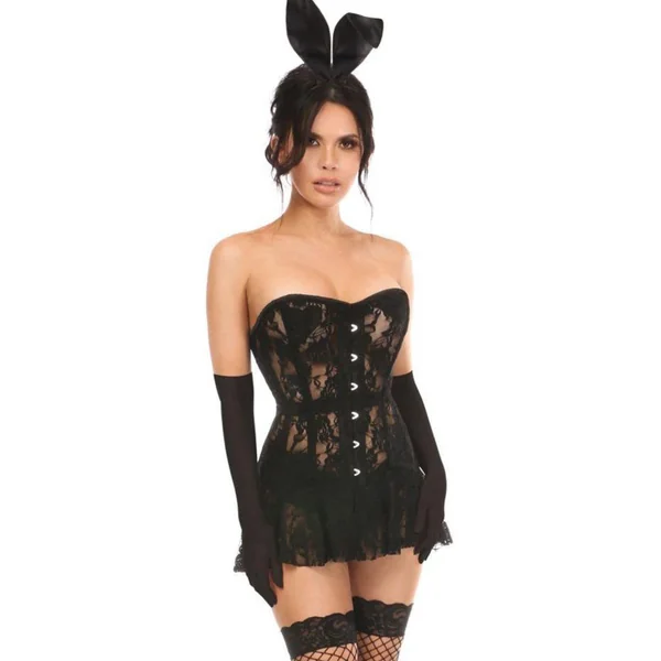 Sexy Black Bunny Corset Dress Costume