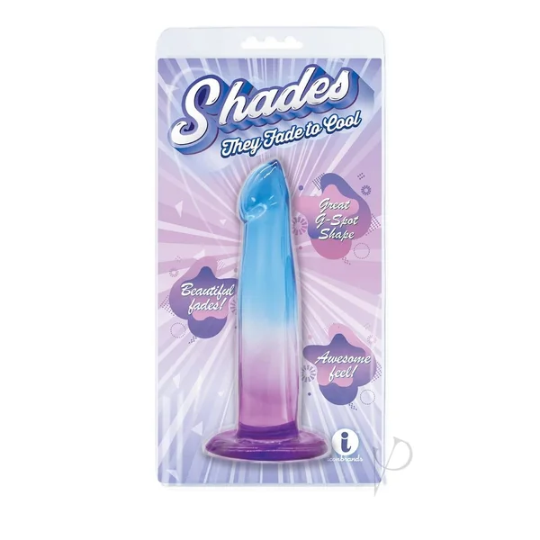 Shades G-Spot Dildo with Suction Cup 6.25in - Blue/Purple
