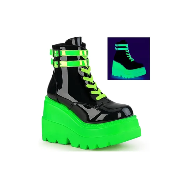 SHAKER-52 Black Patent Ankle Boot