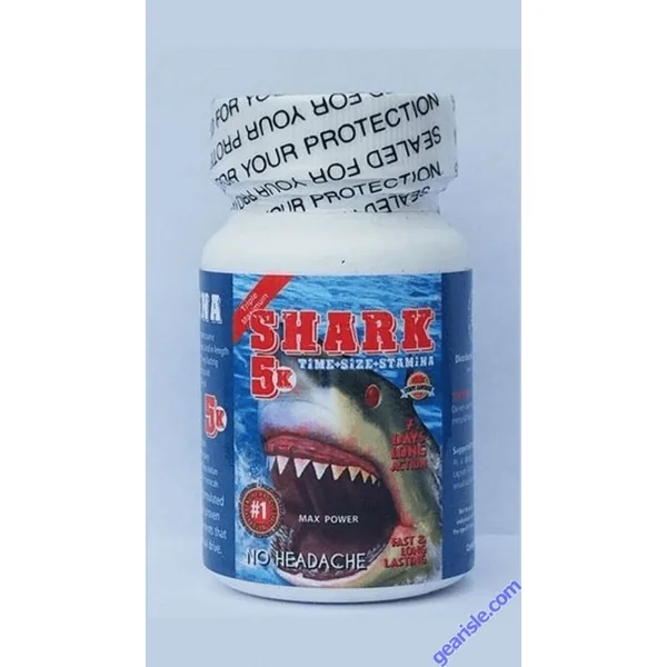 Shark 5K Male Sexual Performance Enhancement 6 Pills Bottle