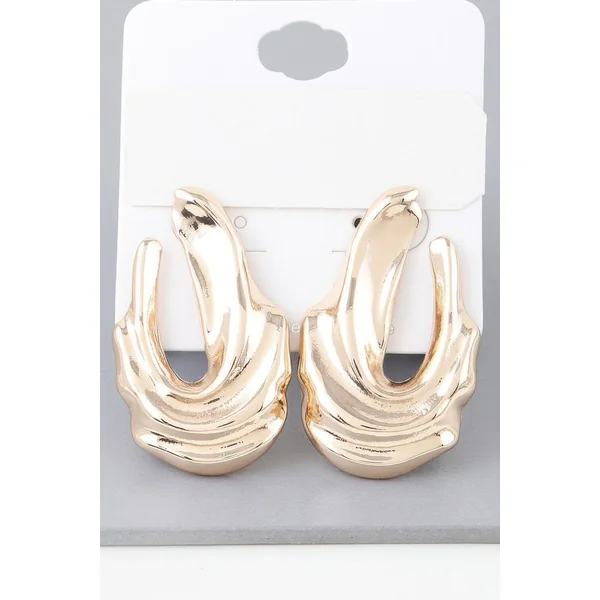Shiny Ripple Drop Earrings