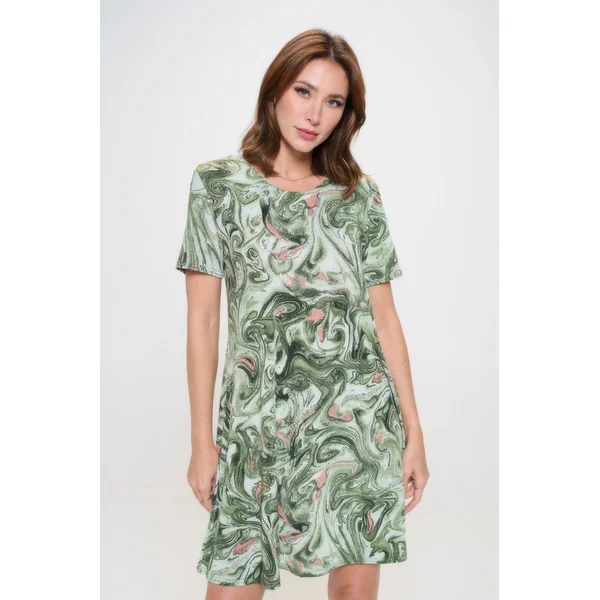 Short-sleeved Knee-length Dress