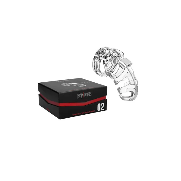Shots ManCage Model 02 Adjustable 3.5 Inch Chastity Cock Cage, Clear