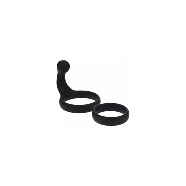Shots Toys - Levelz- Silicone Double Cock Ring with Anal Stimulator
