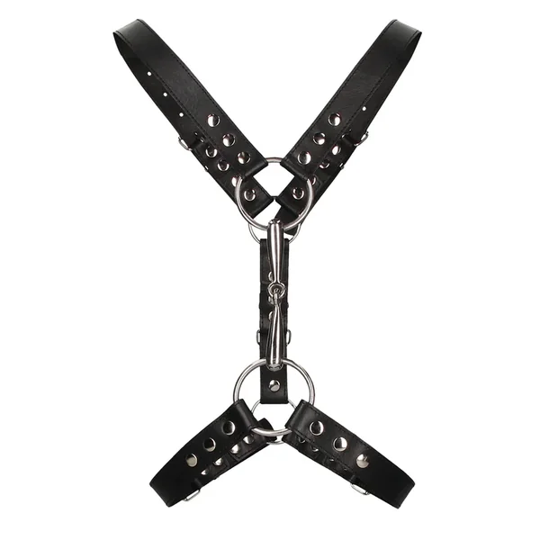 Shots Uomo Men’s Harness w/Metal Bit – Black