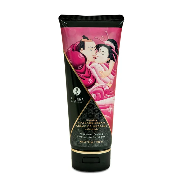 Shunga Kissable Raspberry Massage Cream 7 Fl Oz Edible